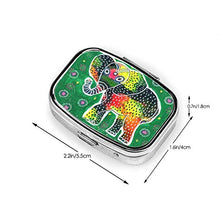 Elefante Art Print Square Pillola Caso Portatile Scatola Tasca Portafoglio Tablet Medicine Holder Viaggio Organizzatore