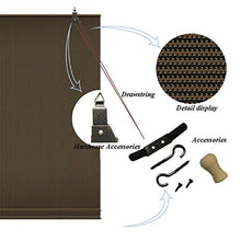 XISENOCI Rollrollo, Sonnenschutz Patio Einziehbarer manueller Markisenpavillon Außenüberdachung Garten Sonnenschutz mit Beschlägen Winddichter Sichtschutzzaun (Farbe: Braun, Größe: 0,6 x 1,5 cm)