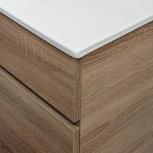 Kiamami Valentina MOBILE BAGNO SOSPESO MODERNO 90CM QUERCIA NATURALE CON SPECCHIO | SOLE