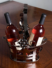 Clever Creations - portabottiglie in Acciaio Inox - Design di Alta qualità e Ampia Base Stabile - per 2 Bottiglie - Cestino con rampicanti - Marrone