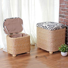 MAHFEI-Cestini Portaoggetti Tronco di Stoccaggio Intessuto Cambia Panca for Scarpe Deposito di Articoli Vari Tessitura A Mano Design A Conchiglia Forte capacità Portante Sala Set da 2 Pezzi