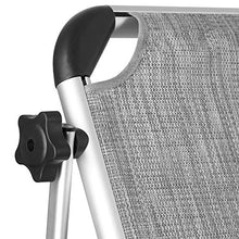 TecTake 800812 Sdraio da Spiaggia, Parasole e Schienale Regolabile, Pieghevole e Trasportabile, Lettino Prendisole, Giardino Relax, Nuovo (Grigio-mélange)