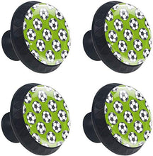 Modello di calcio verde Pomelli per Porta Set di 4 Pomelli per Mobili Manopole per Cassetti Cucina Armadio Vetro
