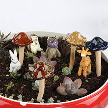 Happyyami 4 Pz/Set Colorful Mini Giardino Funghi in Ceramica Toadstools Ornamentali Fai da Te Giardino Funghi Tintinnio Ornamenti da Giardino per La Casa delle Bambole Invasatura Vaso di
