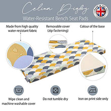 Celina Digby® - Cuscino impermeabile per panca da giardino a 3 posti, con imbottitura in morbida schiuma (144 x 54 x 6 cm) Scandi Hills geometrica