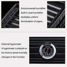 Humidor per Sigari da Viaggio Scatola in Ldpe Ambientale Portatile Spugna Integrata Anti-Shock Design A Doppio Vassoio con Blocco con Umidificatore E Igrometro Confezione da 10,Black-Yellow