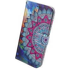 Herbests Cover Case Compatibile con Samsung Galaxy A50S Flip Case Custodia Protettiva Portafoglio Pelle Cover a Libro Book-Style Colorate Custodia con Supporto di Stand,Mandala