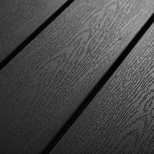 TecTake 800587 - Tavolo da Giardino, Robusta Intelaiatura in Alluminio, Pannelli dall’Effetto Legno - Disponibile in Diversi Colori (Nero | No. 402954)