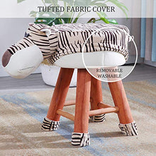 lovehouse Legno Sgabello A Piedi Animale per I Bambini,Imbottita Giro-su Pouf Sedile Imbottito CSU Coperchio Rimovibile,Reparto Nesuatale Soggiorno Pouf Riposo del Piede Sgabello Canguro 22x28cm