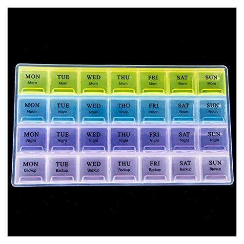 Cecilie 1PCS 4 Row 28 Piazze settimanale 7 Giorni Tablet della Scatola della Pillola Holder Medicina Contenitore della Cassa dell'organizzatore di immagazzinaggio Cecilie