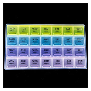 Cecilie 1PCS 4 Row 28 Piazze settimanale 7 Giorni Tablet della Scatola della Pillola Holder Medicina Contenitore della Cassa dell'organizzatore di immagazzinaggio Cecilie