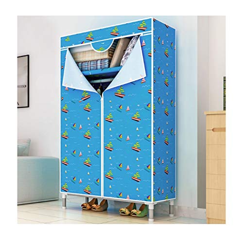 Jixi Guardaroba Semplice Camera da Letto in Tessuto Oxford Portatile Armadio 25MM Steel Tube Bold Steel Frame Abbigliamento Governo di immagazzinaggio (Color : E)