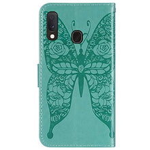ikasus Cover Galaxy A20e Custodia,Goffratura fiore farfalla Flip Custodia Funzione Stand PU Premium Protezione Super Sottile TPU Interno Case Porta Carte credito Custodia Cover