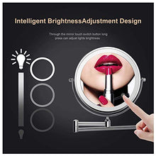 Specchio, Specchio da Bagno con luci a LED a Parete, Specchio per Il Trucco di vanità Touch Screen con ingrandimento 10x, Specchio da Barba Girevole a 360 ° e allungabile, Specchio cosmetico per Spa