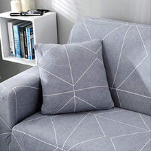 DYB&home Copridivano Elasticizzato 1/2/3/4 Posti Geometria Grigia Geometrica Jacquard Fodere in Tessuto per Poltrona, Divano, Protezione Antiscivolo per Mobili
