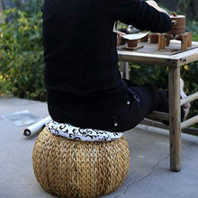 TONGS Poggiapiedi in Rattan Tavolino Sgabello Rotonda Del Piede Sgabello, Stile Rustico Paglia Divano a Panca Scarpe - Arredi Casa