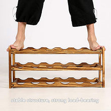 YQJ Portabottiglie per Vino in Legno da Appoggio per Bottiglie da Cucina da Bar, Portabottiglie Impilabile Espandibile con Grande Portante, Disponibile Multistrato,Natural,3tier/18slot
