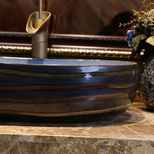 Pool Lavabo da palcoscenico Ovale Europeo di Grande capacità sopra Il lavabo Lavabo in Ceramica da casa Bacino di Arte Americana (60x42x15cm) Lavandini Bagno