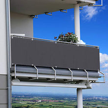 Aufun Schermo per Balcone Frangivista e Telo frangivento con Occhielli e Cordoncino, Impermeabile Recinzione per Balcone per Privacy, 0,9 x 6 m, Antracite