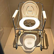Sedia da Toilette per Anziani - Ruota per Cintura Pieghevole da Toilette - Sedile per WC Regolabile in Altezza in Acciaio al Carbonio Sedia per Doccia Sedile per Pasti A