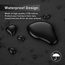Dieluny, copertura impermeabile per mobili da giardino, 126 x 126 x 74 cm, copertura rettangolare per mobili da giardino, in tessuto Oxford resistente agli strappi, in rattan