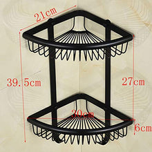 SWNN bathroom shelves Bagno d'angolo mensole a doppio strato con montaggio a parete Vintage industriale d'angolo Rack antico dell'organizzatore di immagazzinaggio con intagli retrò parete di stile Mou