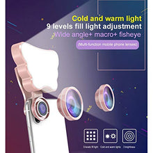 AFANG 3 in 1 Telefono Mobile Lente, Bellezza Fill Light Professionale Selfie Ripresa Mobile Lente Esterna Telefono, Selfie Ring Light 3 in 1 Clip-On Beauty Fill Light,D