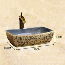 WEHOLY Lavabo in Resina Lavabo da Incasso Ovale in Pietra Naturale Lavabo Rettangolare Retro Creativo Jingdezhen Ceramica Hotel Lavabo antispruzzo