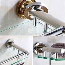 AINIYF Bagno Bagno Doccia Mensola Organizzatore Parete Vetro temperato Acciaio Inox 304 Drilling Installazione (Dimensioni: 40x14.3x6.8cm)
