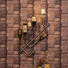 PZW Semplice e Creativo Stile Industriale Stile Pipa ad Acqua Portabottiglie da Parete in Ferro/Scaffale Decorativo per Sala da Pranzo, Cucina, Livinstanza G (10 * 80 Cm)