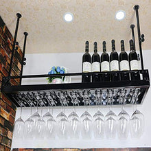 YWYW Wine Bar Bar Wine Glass Rack Hanging Wine Glass Bar Hanging Creativo Europeo Portabottiglie di Vino Appeso a Parete Industriale Portabottiglie Decorazione Nero (Dimensioni: 60 * 30 cm)