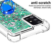 Custodia Samsung Galaxy A51 5G Squillo della Base del Telefono TPU Brillantini Diamond Liquido Telefono Bumper Case（Amore Verde）