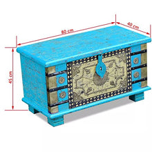 XINGLIEU Baule portaoggetti Blu, Baule portaoggetti in Legno, Tavolo supplementare, 80 x 40 x 45 cm