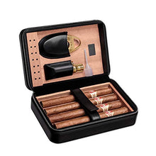Minmin Cuoio portatile Cigar Box Legno di Cedro umidificatore con umidificatore Humidor nero, 205x130x70mm accessori del sigaro (Size : 205x130x70mm)