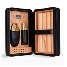 Accessori e umidificatori per sigari Leather Cigar Cabinet in Uscita Portable Storage Box Naturale Legno di Cedro Cigar Umidificatore di Alta qualità Tessuto 4 può Essere Salvata Regalo