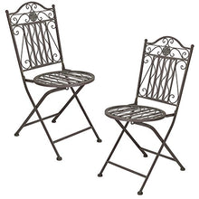 [en.casa] Set da Bistrot Composto di 1 Tavolo Rotondo e 2 Sedie con Elementi Decorativi Set Mobili Pieghevoli da Giardino/Balcone/Pub/Bar - Verde