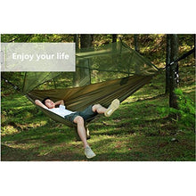 Wiiguda@ Amaca Zanzariera Nylon di Paracadute Hammock Mosquito Ultra Leggera per Outdoor Campeggio Viaggio 200 kg capacità di Carico 260 * 140 cm Traspirante Nylon di Paracadute (Verde)