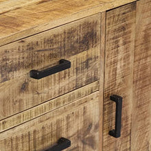vidaXL Legno Massello di Mango Credenza Rialzata con 3 Cassetti 1 Armadietto Stile Rustico Raffinata Resistente Buffet Madia Mobile Cucina 88x30x71 cm