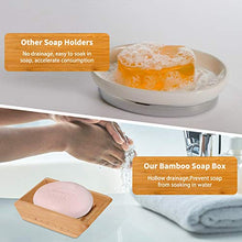 Rusee 2 Pezzi Portasapone,Porta Sapone in Legno,Portasapone in Legno Naturale Fatto a Mano,Scatola di Sapone per Sapone Spugne Bagno Doccia Cucina