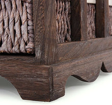 Mendler Serie Vintage Panca cassettiera 5 ceste Legno di paulonia 36x77x45cm Marrone
