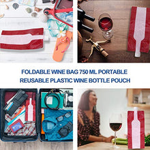 UPKOCH 5Pcs Sacchetto di Vino Pieghevole 750 Ml Sacchetto di Bottiglia di Vino di Plastica Portatile Riutilizzabile Sacchetto Pieghevole a Prova di Perdite di Liquido Portaborraccia per