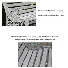 Panca in legno massello per terrazza da giardino da 49 pollici, panca in ghisa per esterni con doppia seduta, seduta in ghisa, sedia da portico resistente alle intemperie in legno anticorrosivo per