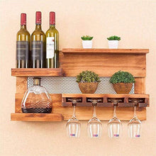 Scaffale Legno Porta Vino Porta Bottiglie E Vetro Scaffale Vini A Muro - Portabottiglie Da Parete, Porta Bicchieri, Portabottiglie