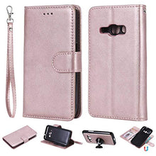 Bear Village Cover Galaxy J1 2016, Custodia Premium Flip Custodia per Samsung Galaxy J1 2016, Custodia con Porta Carte e Chiusura Magnetica, Oro Rosa