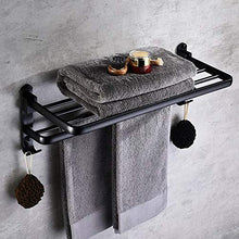 LFK Bagno Mensole Europeo Nero Spazio Alluminio Bagno Rack Pieghevole Asciugamano Rack Hardware Pendente Bagno