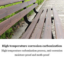 Panca da giardino per terrazza per 3 persone Panca da cortile all'aperto, Struttura in metallo e panchina in legno massello anticorrosivo, Panca da esterno con schienale Chaise longue per spogliatoi