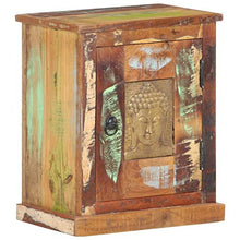 Tidyard Comodino Decorato con Buddha 40x30x50 cm in Legno di Recupero,per Soggioro, Camera da Letto, Industriale,Comodino Camera da Letto
