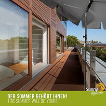 4smile SunnySquare - Supporto per ombrellone da balcone, in alluminio, quadrato e compatto, per ombrellone da balcone, rettangolare fino a 210 x 140 cm, rotondo fino a 270 cm