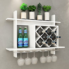 COSTWAY Mensola per Vino da Parete, Scaffale da Parete per Vino con Ripiani, in Legno, Bianco, 80 x 20 x 58,5 cm