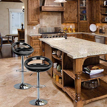 Flyelf 2 x Sgabelli da bar Sedia da pranzo con poggiapiedi 360°Mobili orientabile regolabile 59-80cm (Nero)